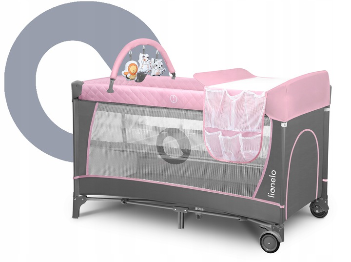 Kelioninė lova – maniežas Lionelo 76 x 125 cm Rožinis